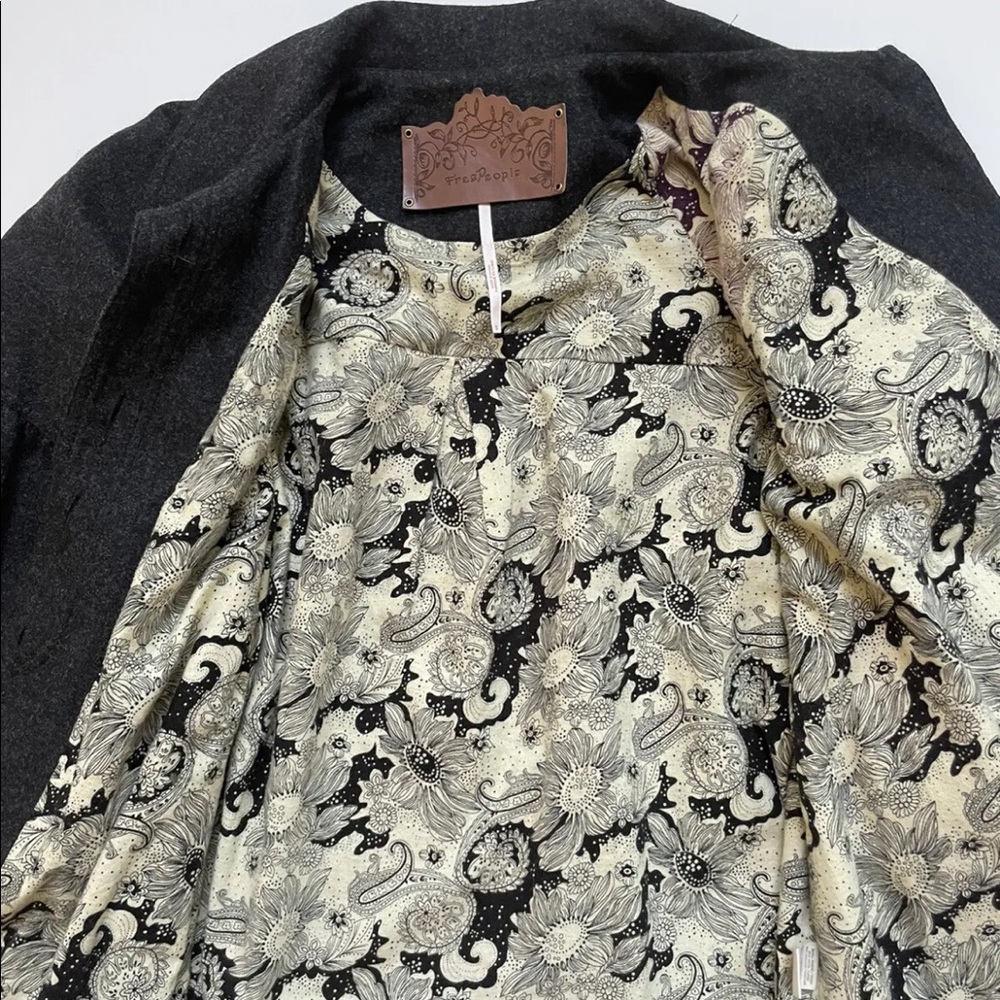 Free People Wool Coat Jacket Womens Sz Small Heather Gray Lined - Picture 6 of 9
